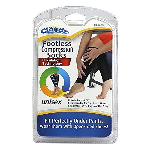 Cloudz Footless Compression Socks Unisex LXL Black